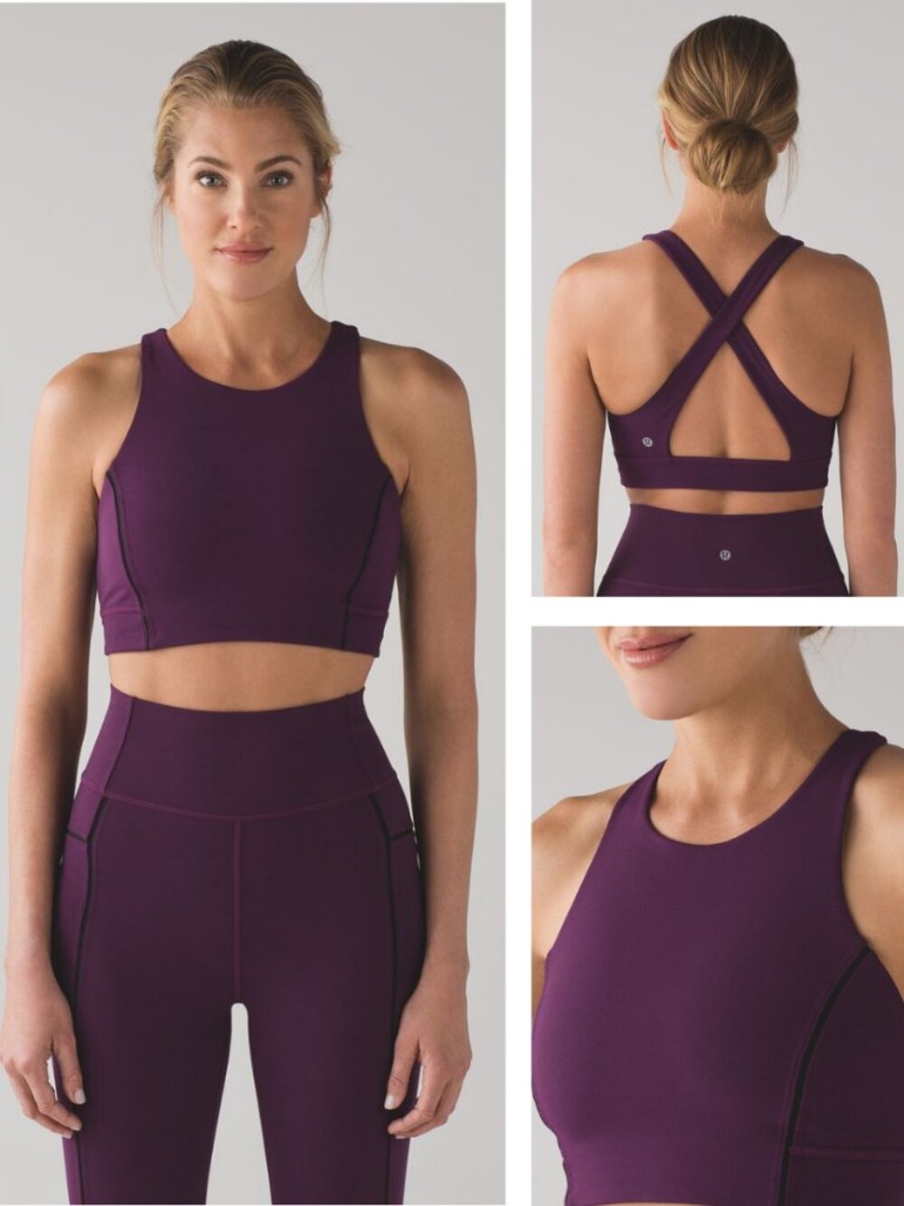 Lululemon Simply Bare Bra Nulu In Darkest Magenta Size 2